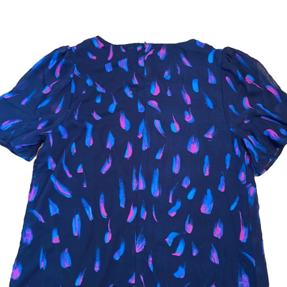 DKNY Printed Flare-Sleeve Godet Trapeze Mini Dress Size 4 - Picture 4 of 6